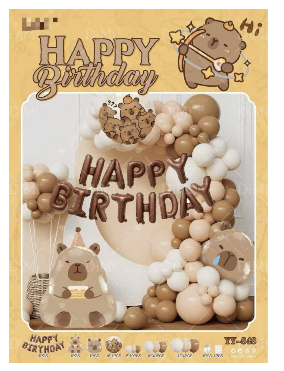 Комплект за балонна арка „Капибара“ Capybara – Happy Birthday -2