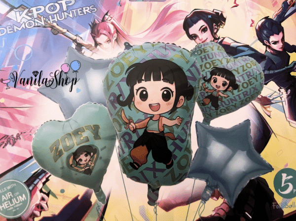 Комплект фолио балони K-Pop Demon Hunters – Zoey, 5 броя